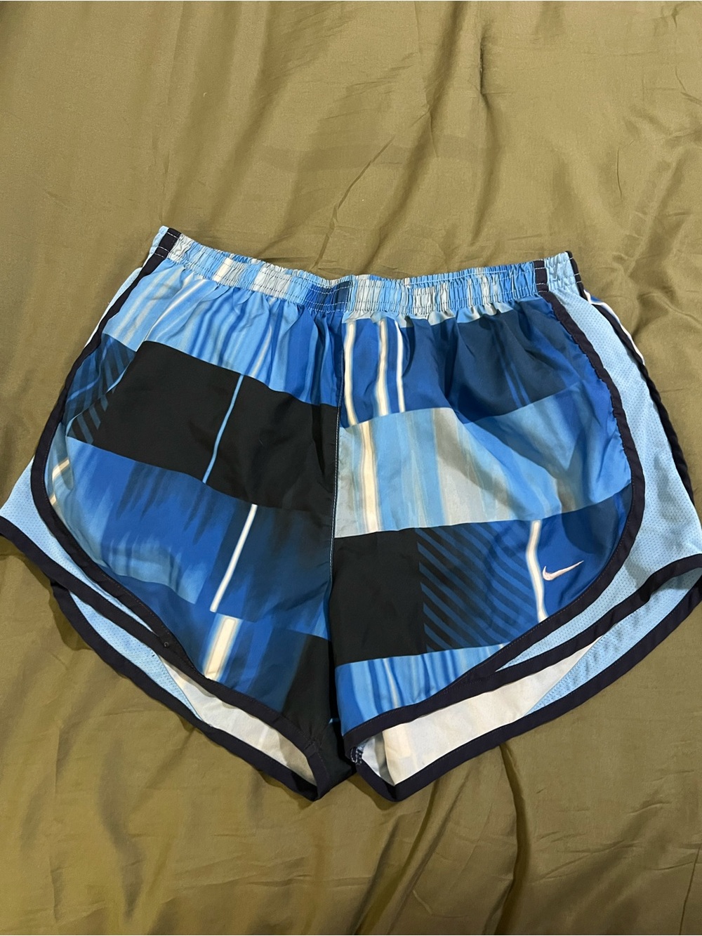 Nike Blue Multi-Panel Athletic Shorts